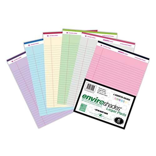 【中古】【未使用・未開封品】(Assorted, 6/Pack) - Roaring Spring Enviroshades 8.5x11.75 Assorted Legal Pad 6/Pack｜AJIMURA-SHOP