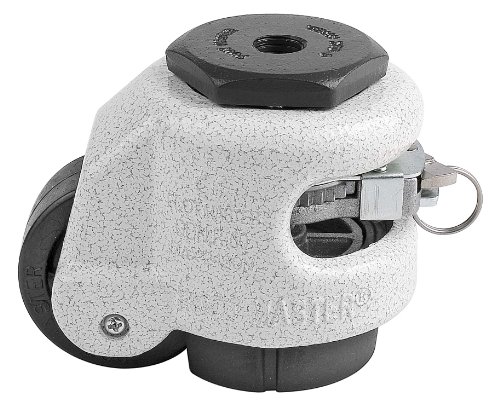 【中古】【未使用・未開封品】FOOTMASTER GDR-60S-1/2 Nylon Wheel and NBR Pad Ratcheting Leveling Caster, 550 lbs, Stem Mounted with 0.5 Mounting Hole Diameter, Ivory
