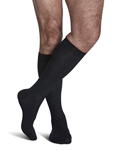 【中古】【未当て嵌める・未開封品】Sigvaris Sea Island Cotton 191CC10 15-20mmHg Mens Closed Toe, Calf Socks - Navy, Size C by Sigvaris