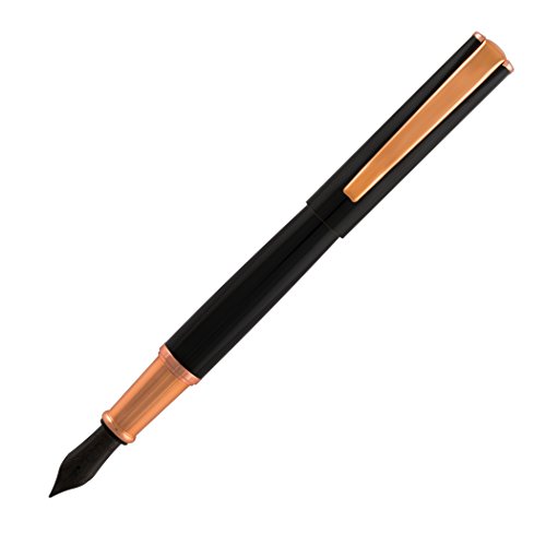 【中古】【未使用・未開封品】(モンテベルデ) Monteverde インプレッサ、万年筆、ブラック・ローズゴールドの縁取り、ペン先・F(細字) (並行輸入)