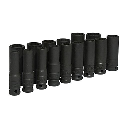 【中古】【未使用・未開封品】Urrea 74203 1/2-Inch Drive Impact Socket Set with Rail and Clips, 10mm-21mm, 15-Piece