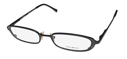 【中古】【未当て嵌める・未開封品】Vera Wang V154 レディース 矩形 盛りだくさんリム スプリングヒンジ 本物の御手々御手伝いさん 日本製 晴れ晴れしいな眼鏡/メガネ US 大きさ: 49-17-135 ハラ
