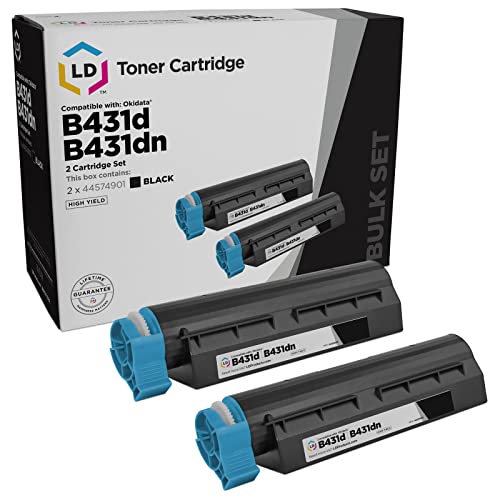 【中古】【未使用・未開封品】LD Products 交換用トナーカートリッジ Okidata 44574901 大容量 ブラック 2個パック｜AJIMURA-SHOP