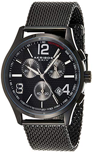 【中古】【未使用・未開封品】Akribos XXIV Men 's ak719bkブラックステンレススチールWatch with Mesh Band by Akribos XXIV