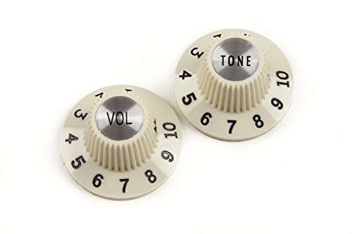 【中古】【未使用・未開封品】Fender パーツ Pure Vintage 1965 Jazzmaster? \"Witch Hat\" Knobs, (2), Vintage White