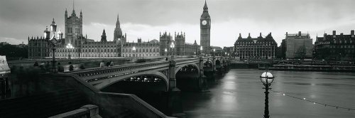 【中古】【未使用・未開封品】壁360ピール&スティック壁壁画: Westminster Bridge at Night Bw 72 in x 24 in 77639_180