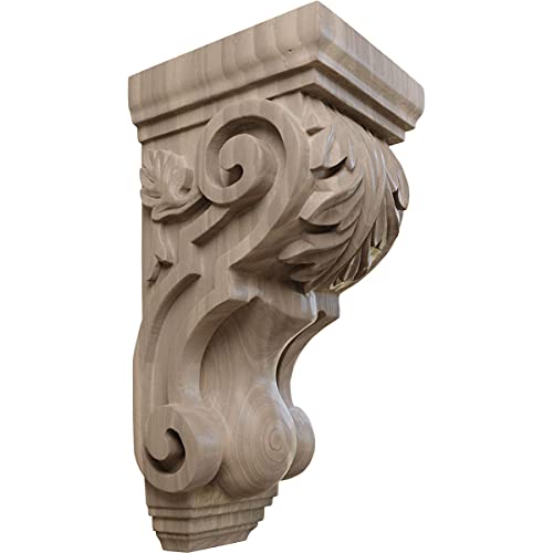 【中古】【未使用・未開封品】(4 1/2"W x 5"D x 10"H, Walnut) - 11cm W x 13cm D x 25cm H Medium Traditional Acanthus Corbel, Walnut｜AJIMURA-SHOP