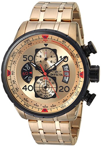 【中古】【未使用・未開封品】[インビクタ] 腕時計 Aviator 石英 48mm ケース ゴールド ステンレス鋼ストラップ ゴールドダイヤル 17205 メンズ [並行輸入品]｜AJIMURA-SHOP