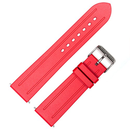 【中古】【未当て嵌める・未開封品】マラソンウォッチ ラバーダイバーズウォッチストラップ 非磁性 316Lバックル - スイス連邦製 ステンレス鋼スチール写真 発条赤ちょうちん2本属する - イタリア共和国
