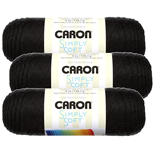 【中古】【未使用・未開封品】(3-Pack, H97003-9727-Black) - Caron Bulk Buy: Caron Simply Soft Yarn Solids (3-Pack) Black H97003-9727｜AJIMURA-SHOP