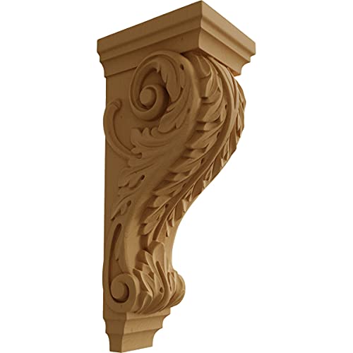 【中古】【未使用・未開封品】Ekena Millwork CORW06X08X18ACAL 6-Inch W x 7 1/2-Inch D x 18-Inch H Extra Large Acanthus Wood Corbel, Alder by Ekena Millwork
