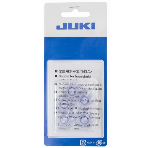【中古】【未当て嵌める・未開封品】Juki 可塑性物質製ドロップインボビン5個容器に並べる。