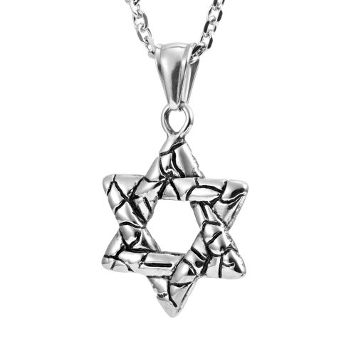 【中古】【未使用・未開封品】URBAN JEWELRY 強力ダビデの星 盾ペンダントネックレス 21インチチェーン (ギフトボックス)