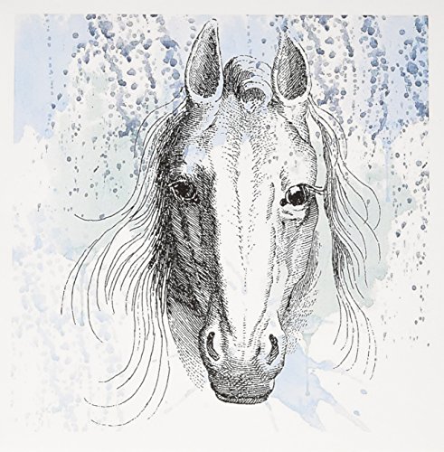 【中古】【未使用・未開封品】PS動物???ブルー水彩Horse???グリーティングカード Set of 12 Greeting Cards|AJIMURA-SHOP