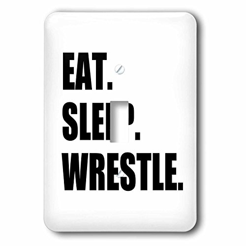 【中古】【未使用・未開封品】3drose LSP 180458?_ 1?Eat Sleep WrestleブラックテキストWrestlingファンWrestlerスポーツEnthusiastライトスイッチカバー|AJIMURA-SHOP