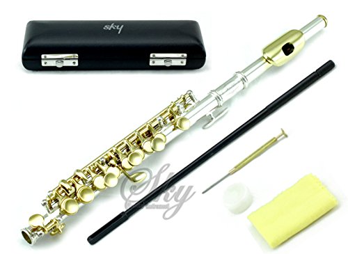 【中古】【未使用・未開封品】"Sky" Guarantee Quality Sound Band Approved SKY Silver Piccolo with Gold Keys *Special* with Case, Joint Grease, Cleaning Cloth, Rod an｜AJIMURA-SHOP 45,089円