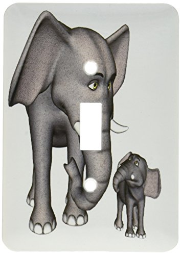 【中古】【未当て嵌める・未開封品】3drose LSP _ 181006?_ 1?A Cartoon Elephant母と御坊っちゃんライトスイッチカバー