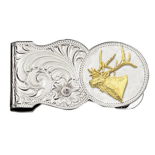 【中古】【未当て嵌める・未開封品】モンタナSilversmiths先だつものクリップヘラジカヘッドScallopしろがね色ゴールドmcl7???442