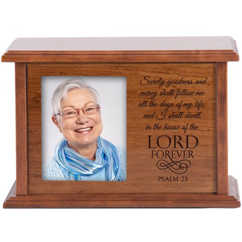 【中古】【未当て嵌める・未開封品】Cremation Urn for Humans Memorial不死化品\" Surely Goodness and Mercy Shall Follow Me」Psalm 23?Medium桜んぼう白木"