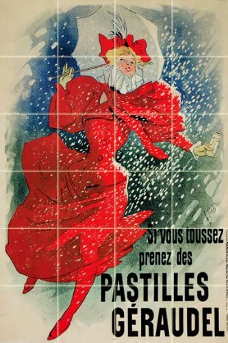 【中古】【未使用・未開封品】Art Nouveauクリスマス???アートセラミックタイル壁画25.5?" W x 17?" H ( 4.25?X 4.25タイル)、キッチンシャワーバスBacksplash｜AJIMURA-SHOP
