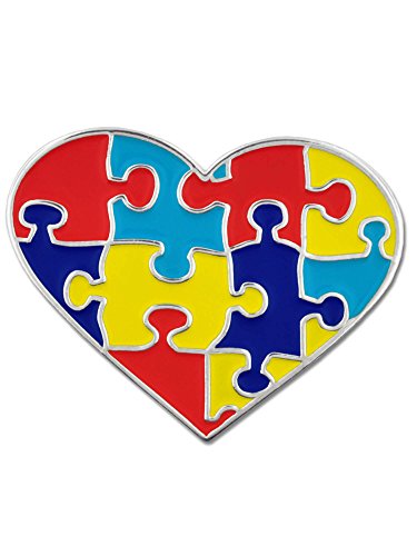 【中古】【未当て嵌める・未開封品】Pinmart \u0027s Autism Awareness Heart Shaped謎合わせ1?\"エナメルラペルピン 10"