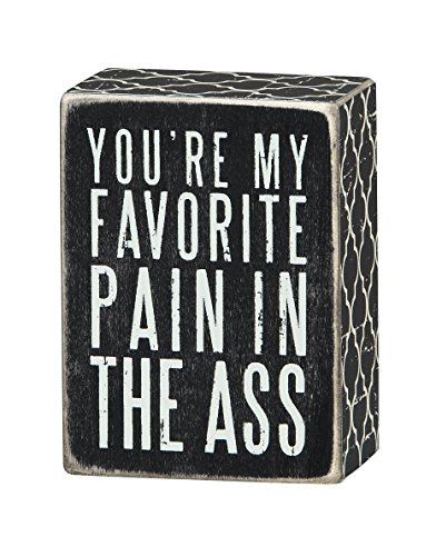 【中古】【未使用・未開封品】Primitives by Kathy Box Sign, 4-Inch by 3-Inch, Favorite Pain by Primitives By Kathy