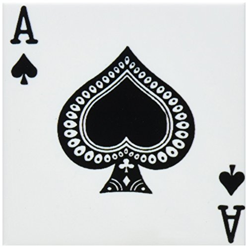 【中古】【未使用・未開封品】(set-of-8-Ceramic) - 3dRose cst_76552_4 Ace of Spades Playing Card-Black Spade Suit-Ceramic Tile Coasters, Set of 8
