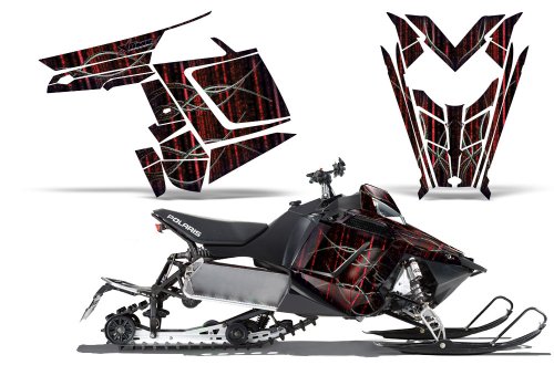 【中古】【未使用・未開封品】One-AMRRACING スレッドグラフィックデカールキット Polaris RMK Rush (2011-2012)-レッド