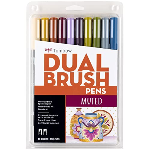 【中古】【未使用・未開封品】Tombow Dual Brush Pens 10/Pkg-Muted (並行輸入品)