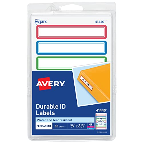 【中古】【未使用・未開封品】Avery 0.625 x 3.5インチ 丈夫なラベル 子供用 ギア用 詰め合わせ 35枚パック (41440)｜AJIMURA-SHOP