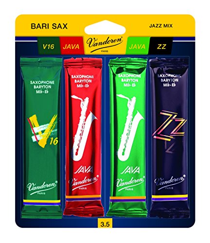 【中古】【未使用・未開封品】Vandoren SRMIX B 35バリサックスジャズリードミックスカードには、ZZ、V 16、JAVA、およびJAVA Red Strength 3.5がそれぞれ1つ含まれています。｜AJIMURA-SHOP