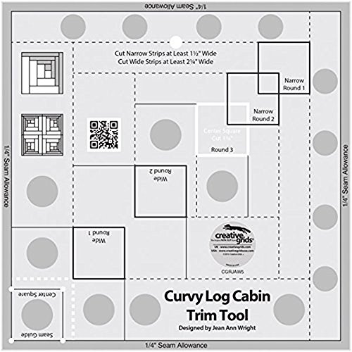 【中古】【未使用・未開封品】Creative Grids Non-Slip Curvy Log Cabin Trim Tool 8 in Finished Blocks by Creative Grids