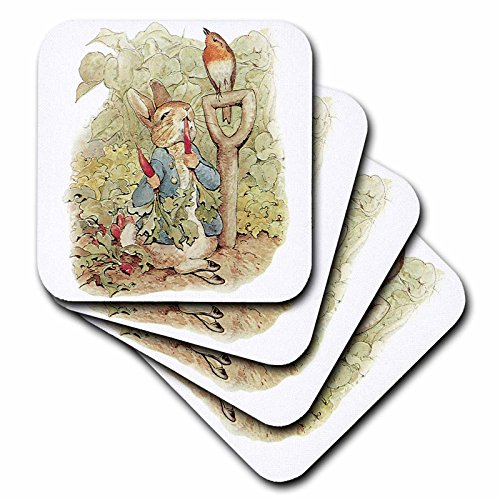 【中古】【未使用・未開封品】(set-of-8-Soft) - 3dRose cst_110164_2 Peter Rabbit in The Garden-Vintage Art-Soft Coasters, Set of 8
