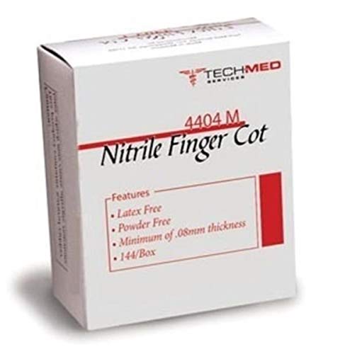 【中古】【未使用・未開封品】Tech Med 4404L Tech-Med Nitrile Finger Cots, Large (Pack of 144) by Tech-Med