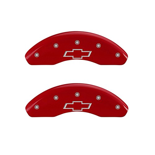 【中古】【未使用・未開封品】MGP Caliper Covers 14216FBOWRD 'Bowtie ' 刻印キャリパーカバー レッドパウダーコート仕上げ シルバーキャラクター (2個セット)