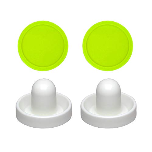 【中古】【未使用・未開封品】2 Commercial Hockey Fluorescent White Goalies with 2 Large Fluorescent Green Air Pucks