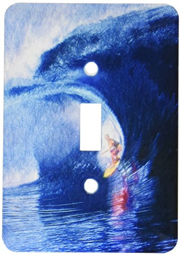 【中古】【未当て嵌める・未開封品】3drose LSP 184676?_ 1?Big Wave Riderデジタルサーフィンアートfor that波乗りLoverライトスイッチカバー