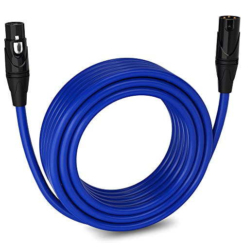 【中古】【未使用・未開封品】LyxPro LCS プレミアム シリーズ XLR (オス/メス端子) 15mマイクケーブル(ブルー) 低インピーダンス 低ノイズ 高品質プロフェッショナル仕様マイ