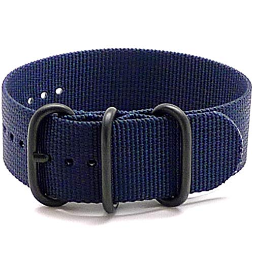 【中古】【未使用・未開封品】[DaLuca] Ballistic Nylon NATO 1 Piece Watch Strap - Navy (PVD Buckle) : 22mm