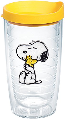 【中古】【未使用・未開封品】Tervis Peanuts Snoopy and Woodstock Tumbler with Yellow Lid, 16-Ounce by Tervis