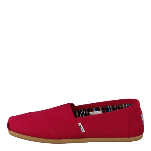 【中古】【未使用・未開封品】[トムズ] Women's Classic Canvas Red Ankle-High Slip-On Shoes - 8M