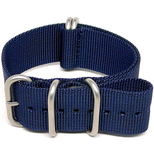 【中古】【未使用・未開封品】[DaLuca] Ballistic Nylon NATO Watch Strap - Navy (Matte Buckle) : 26mm