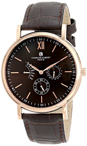 【中古】【未当てはめる・未開封品】Mens Charles Hubert Stainless Leather Band Watch