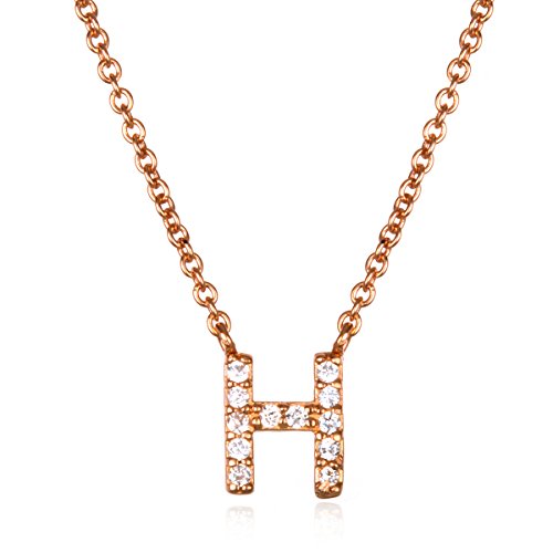 【中古】【未使用・未開封品】ホワイトCZイニシャル「H」ネックレス18インチチェーン