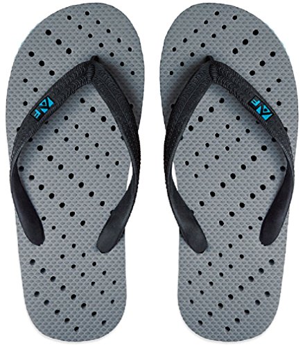 【中古】【未当て嵌める・未開封品】aquaflops Mens \u0027抗菌シャワー\u0026水スウィミングプール、寮と体育館のサンダル???対角縞模様 XL 薄墨色