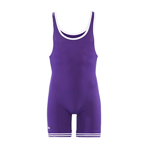 【中古】【未使用・未開封品】Matman WrestlingユースBoysダブルニットナイロンSinglet パープル