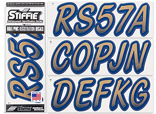 【中古】【未当て嵌める・未開封品】STIFFIE Whiplineメタリックゴールド/米国海軍3?\"英数字書きとどめる噛み分ける電話番号ステッカーデ長い巻き毛for猪牙人間Watercraft"