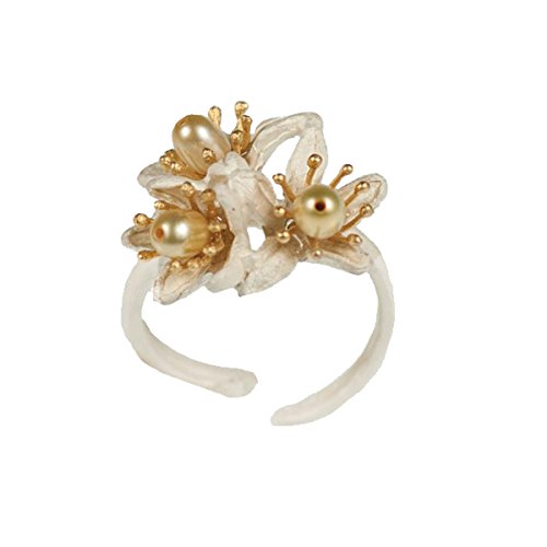 【中古】【未当て嵌める・未開封品】Michael Michaud \"Orange Blossom\"" トリプルフラワーリング しろがね色時節用"