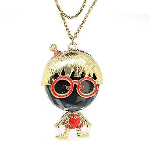 【中古】【未当て嵌める・未開封品】KATGI流行り物Lovely Big Glassesあやつり人形ロングチェーンネックレス