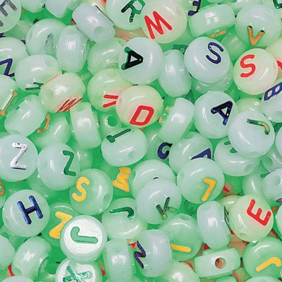 【中古】【未使用・未開封品】Glow in the Dark Alpha Beads 1/2-lb Bag (bag of 600) by S&S Worldwide